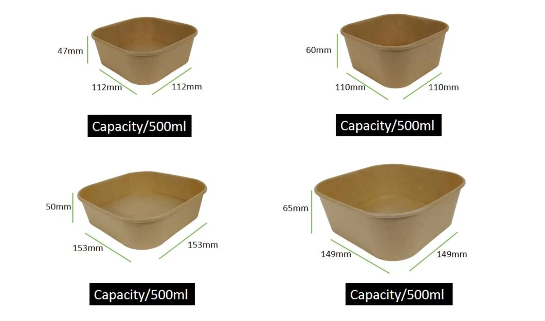 Custom Disposable Biodegradable Kraft Paper Food Packaging Box with Lid